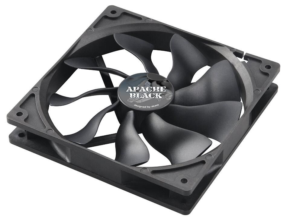 Akasa AK-FN062 Apache 140mm 4-Pin PWM 9-Blade Cooling Heatsink Fan for Computer - Black