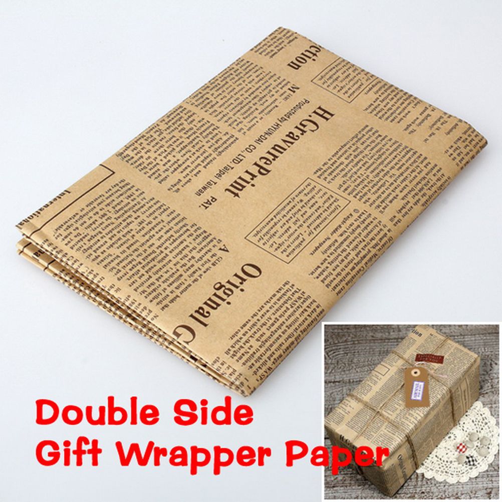 Wholesale Wrapping Paper Vintage Newspaper Gift Wrap Artware Packing Package Paper Christmas Kraft Paper Random Color 52x75cm Christmas Gift Boxes Christmas