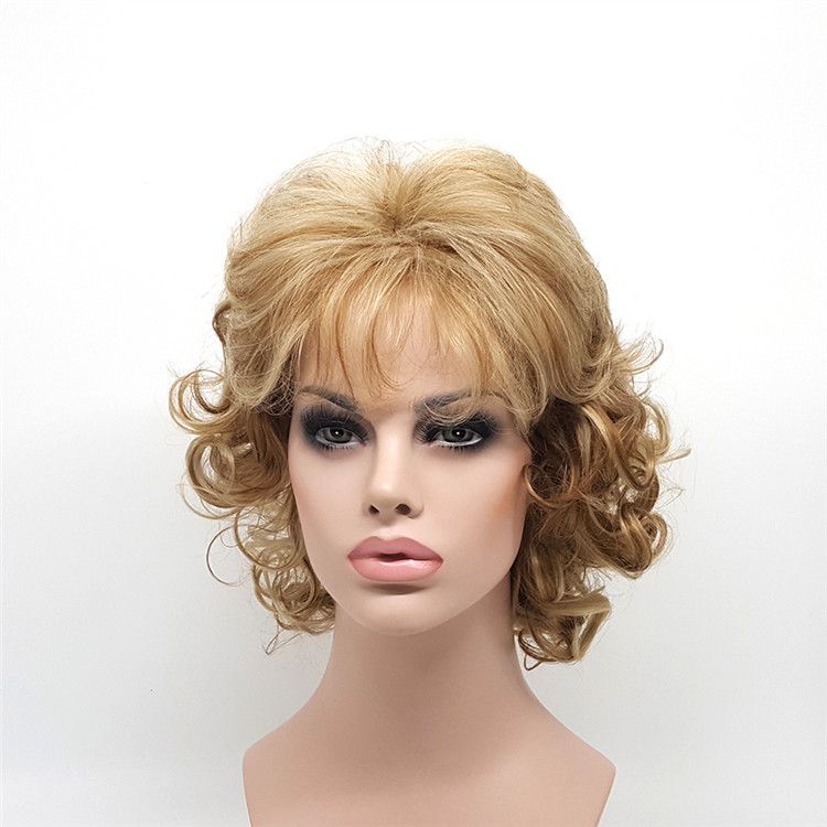 Xt638 Short Curly Blonde Wigs For White And Black Women 12 Inch