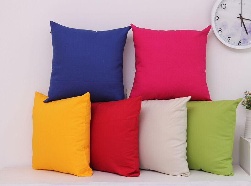 16x16 Inches Plain Dyed Pillow Case 100 Cotton Solid Color Decorative