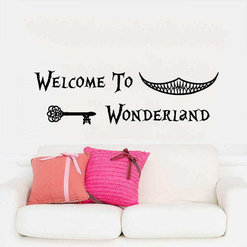wall decals quotes alice in wonderland wall decal art welcome to