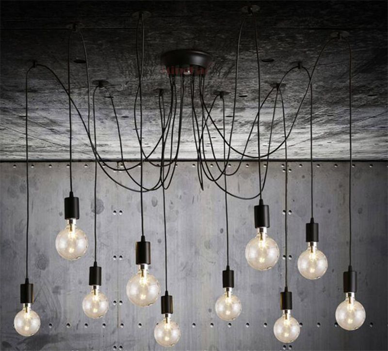 Pendant Lighting Modern Nordic Retro Hanging Lamps Chandelier Edison Pendant Lighting Modern Nordic Retro Hanging Lamps Chandelier Edison Bulb Fixtures Spider Ceiling Lamp Fixture Light For Living Room Blown Glass