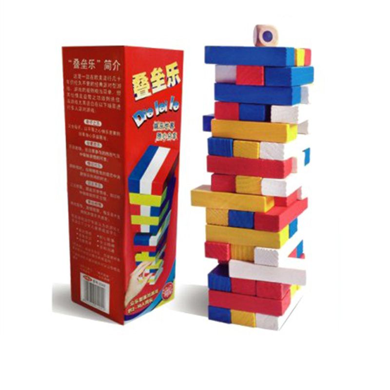 small jenga board game colorful environmental protection wood funny