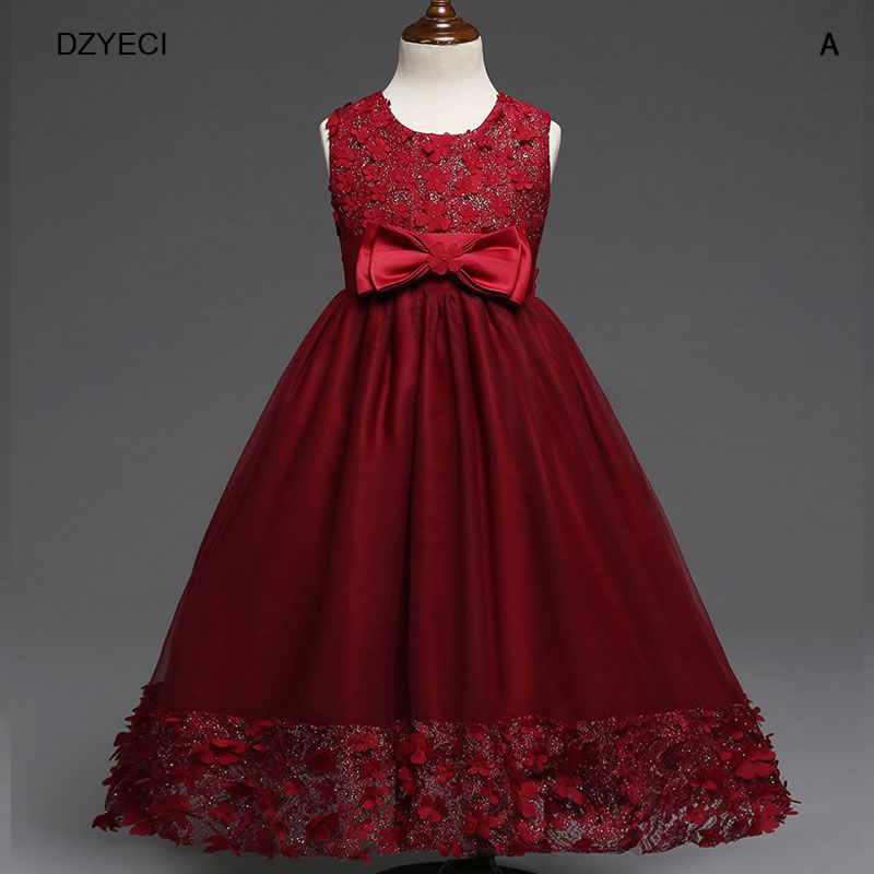 Discount Christmas Party Dresses For Girl Wedding Lace Costume Carnaval