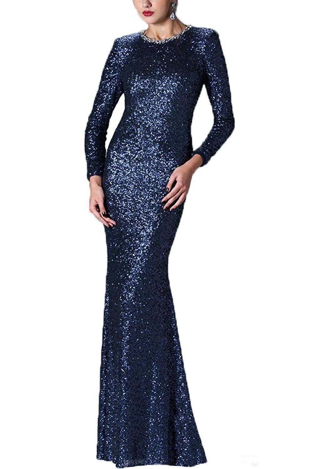 Mother Of the Bride Dresses 2017 Sequins Scoop Party Dresses Long ...