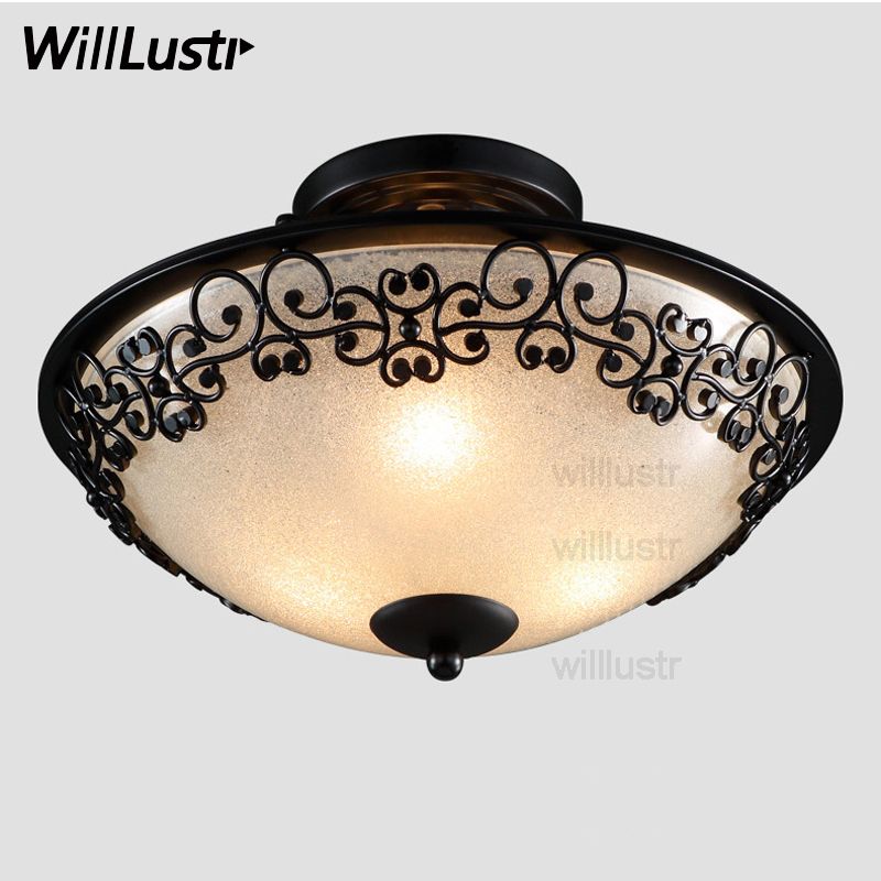 Willr Frosted Glass Shade Ceiling Lamp Flower Pattern Decor Iron Willr Frosted Glass Shade Ceiling Lamp Flower Pattern Decor Iron Lighting Porch Foyer Bedroom Sitting Room Loft Europe Flushmount Light