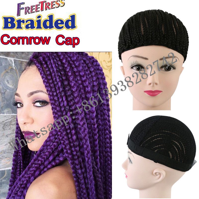 Cornrow Braided Caps Crochet Braids Hair Use Lace Wig Cap With Elastic