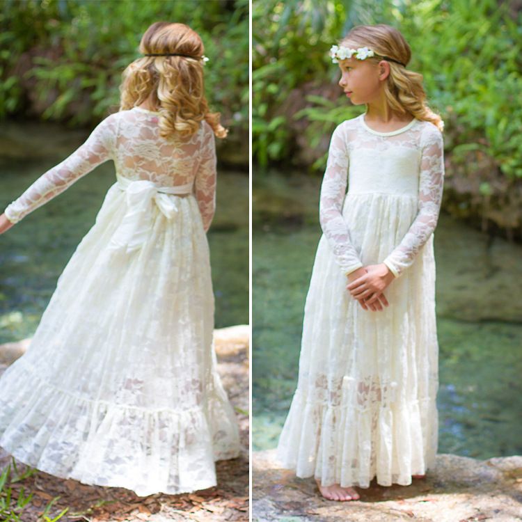 girls lace maxi dress