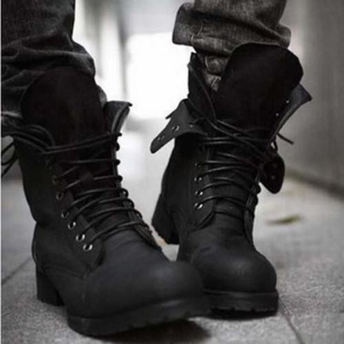 black military style boots