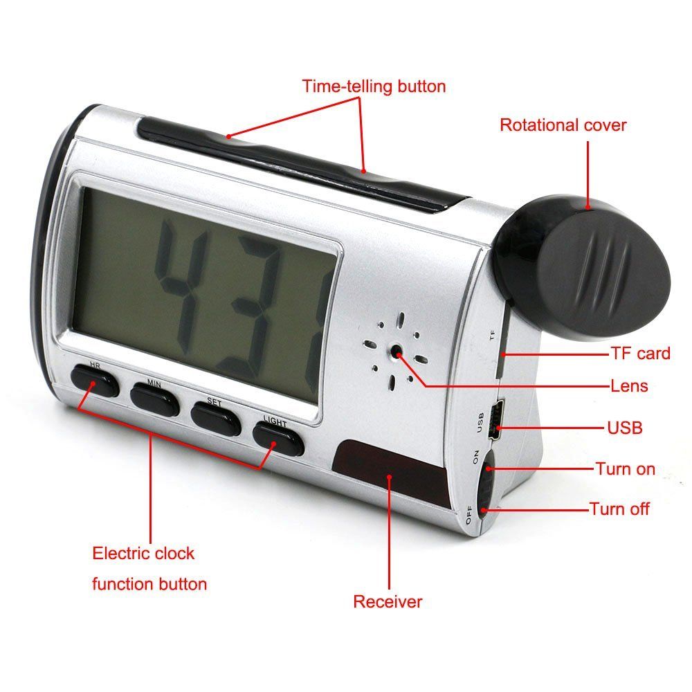 2021 Mini Hidden Camera Spy Alarm Clock Nanny Cam with One More Mini DV