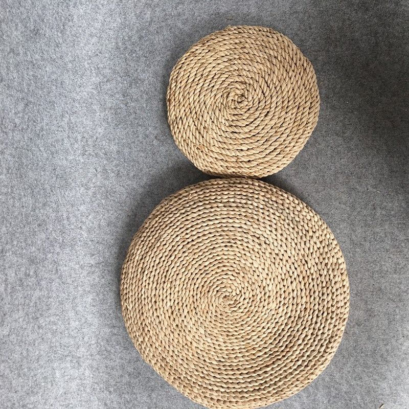 home round natural material plain corn straw woven cushion futon