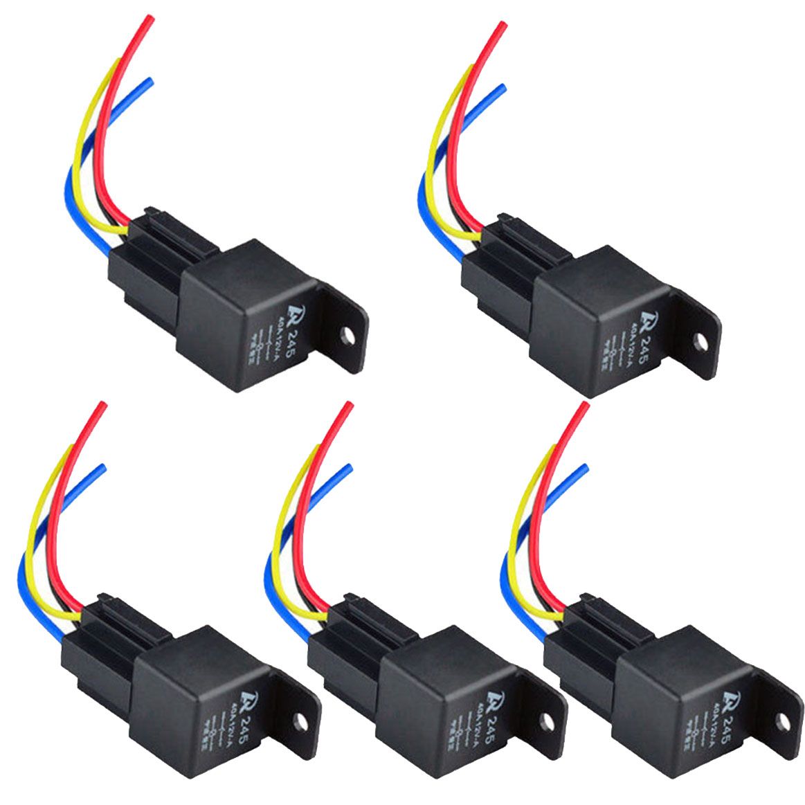 12V 12Volt 40A Auto Automotive Relay Socket 40 Amp 4 Pin Relay & Wires M00003 VPRD