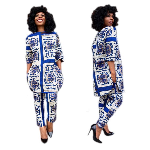 Summer Traditional African Clothing 2 Piece Set Women Africaine Print
