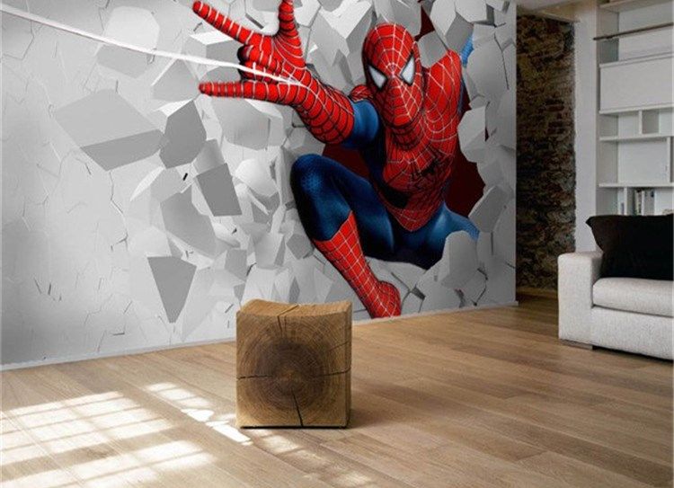 3d صور خلفيات الرجل العنكبوت الكرتون غرفة المعيشة التلفزيون جدار خلفية 3d خلفية خلفية جدارية ورق الحائط 2020 من Feifan66 59 28ر س موبايل Dhgate