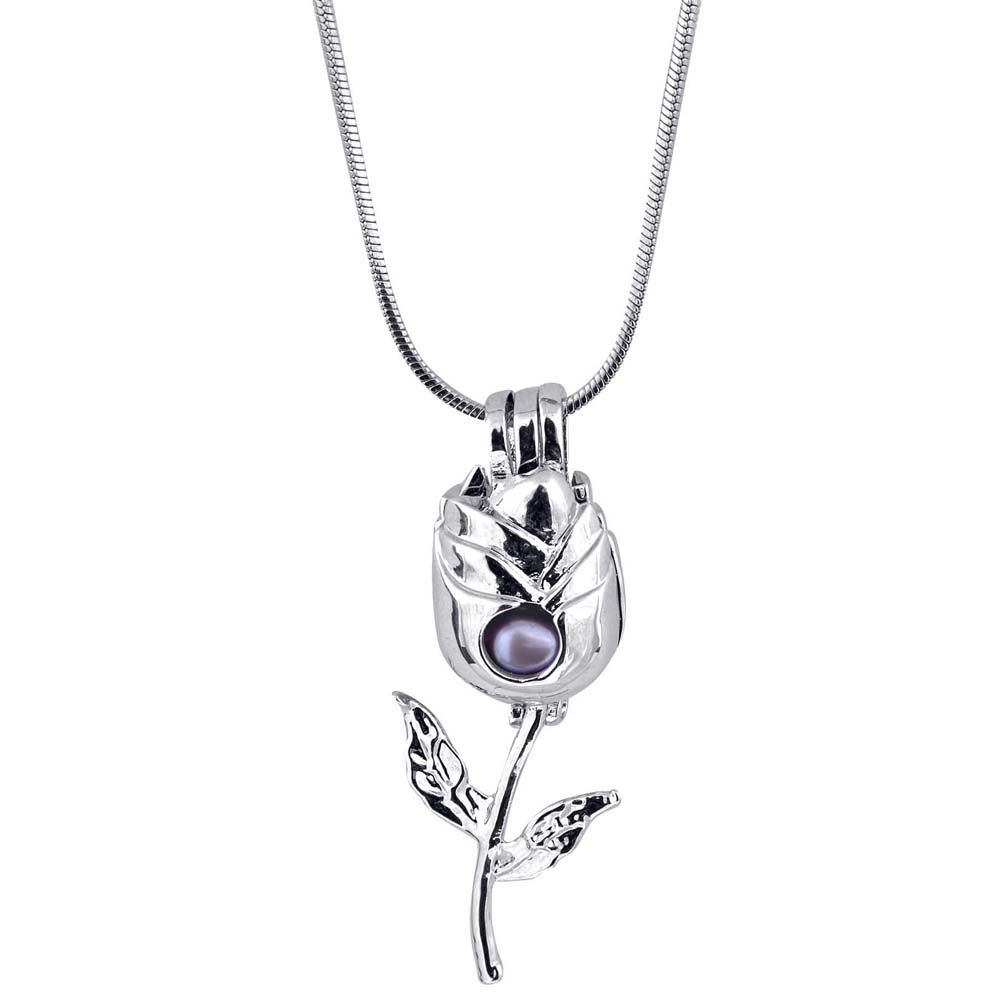 Lovely Rose Flower Shape Pearl Cage Pendants Oyster Lovely Rose Flower Shape Pearl Cage Pendants Jpg