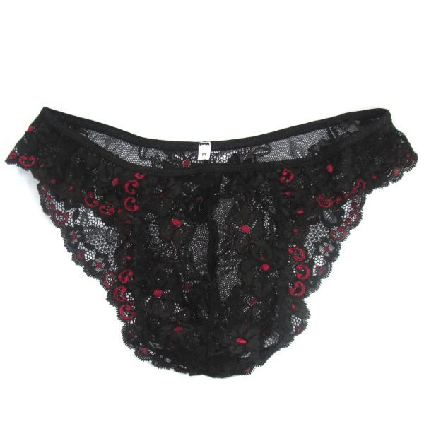 2018 Mens Sexy Lace Underwear G2929 Floral Lace Pouch Bikini Mens