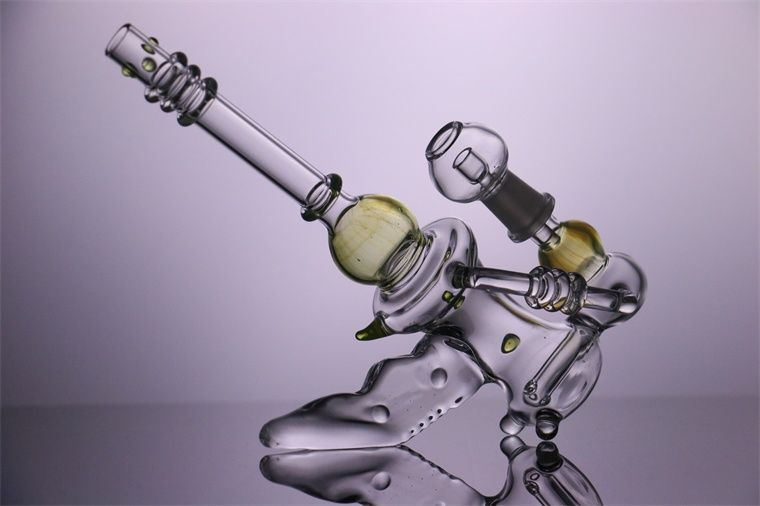 2021 8 Laser Pistol Glass Dab Rigs Futuristic Design Oil Rigs Ray Gun