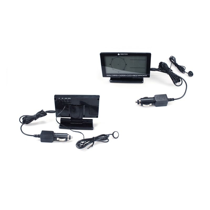 Multi Function LCD Digital Car Compass With Clock Temperature Voltage