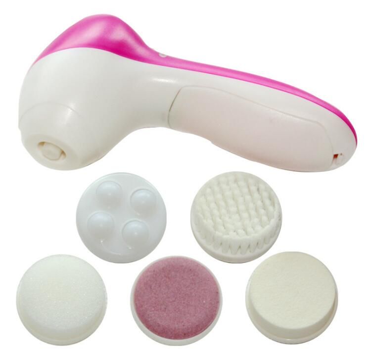 5 In 1 Electric Face Wash Brush Skin Cleaner Facial Cleansing Cleanser