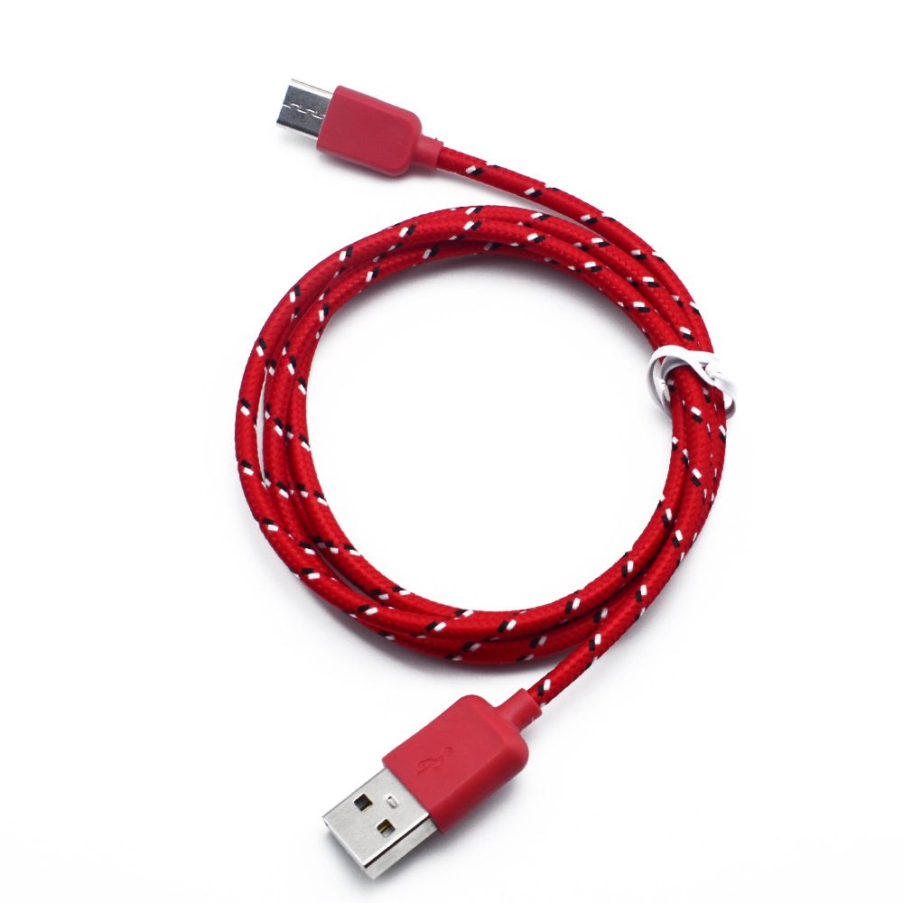 1m 2m 3m type c Fabric nylon round braided usb data charger cable for Samsung lg Nexus 5 for Macbook 2016