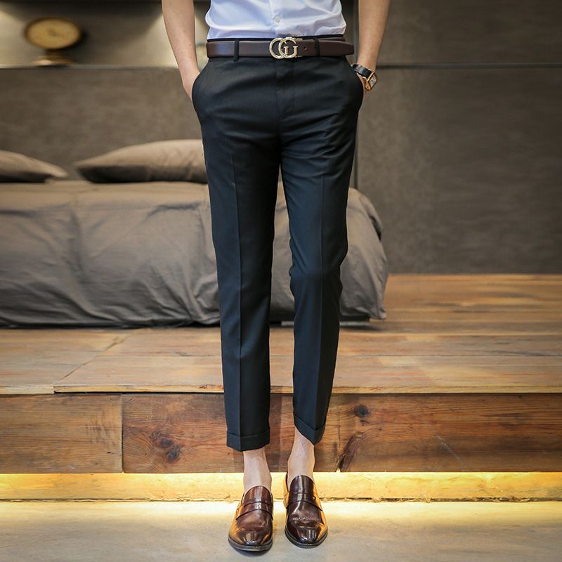 2019 Wholesale New 2016 Fashion Slim Fit Solid Color Ankle Length Pants