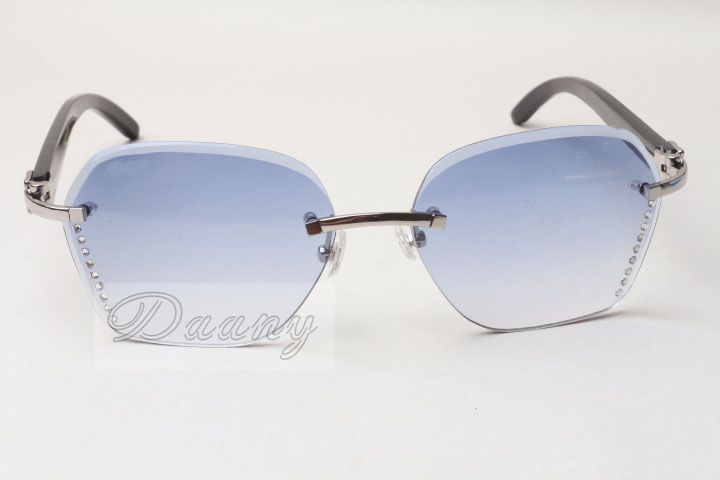 Venda quente Diamante Personalidade Sunglasses 8200728 Moda de Alta Qualidade Óculos de Sol Black Buffalo Chifre Óculos Tamanho: 58-18-140