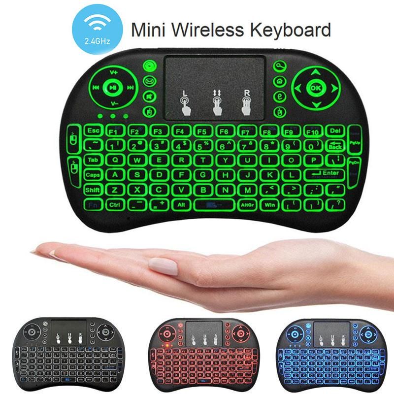 LED Light Keyboard 2.4G Air Mouse Mini Wireless Keyboard Remote Control