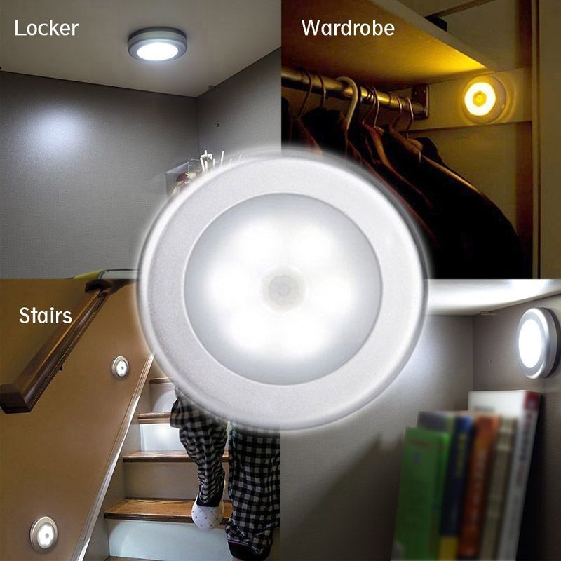 2018 Battery Powered Motion Sensor 6 Led Night Light Stick Anywhere 2018 Battery Powered Motion Sensor 6 Led Night Light Stick Anywhere Closet Lights Stair Safe For Hallway Bathroom Bedroom Kitchen From Akili09