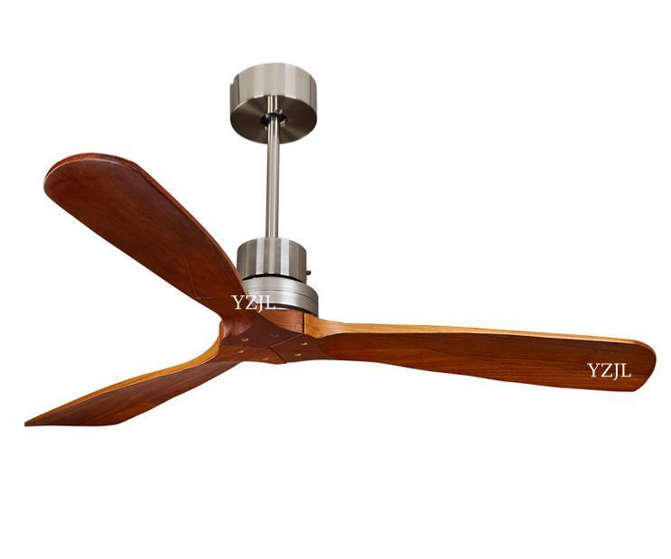 Loft Style Simple And Stylish American Living Room Dining Remote Control Fan No Lamp Oak Ceiling Without Light