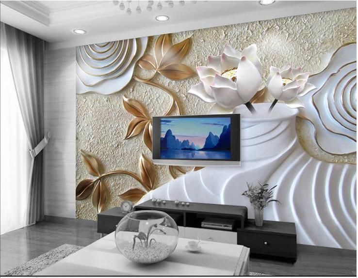 Custom Wall Mural 3d photo wallpaper custom wall mural wallpaper rose vase lotus tv Custom Wall Mural 3d photo wallpaper custom wall mural wallpaper rose vase lotus tv