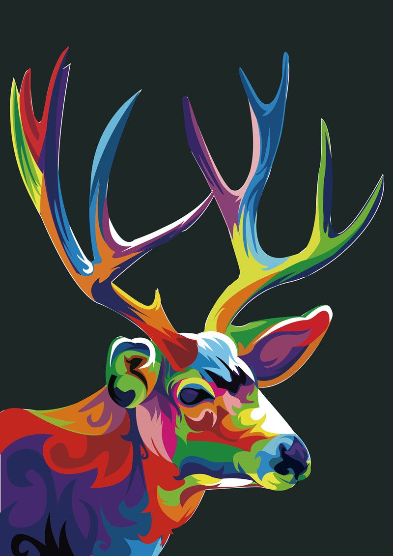2019 Home Office Decoration Living Room Art Wall Decor Hd Prints 2019 Home Office Decoration Living Room Art Wall Decor Hd Prints Animal Color Deer King Oil Painting Pictures Printed On Canvas From Eb0cn0741