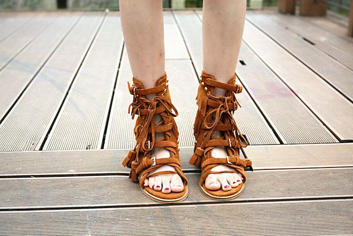 western leather sandals
