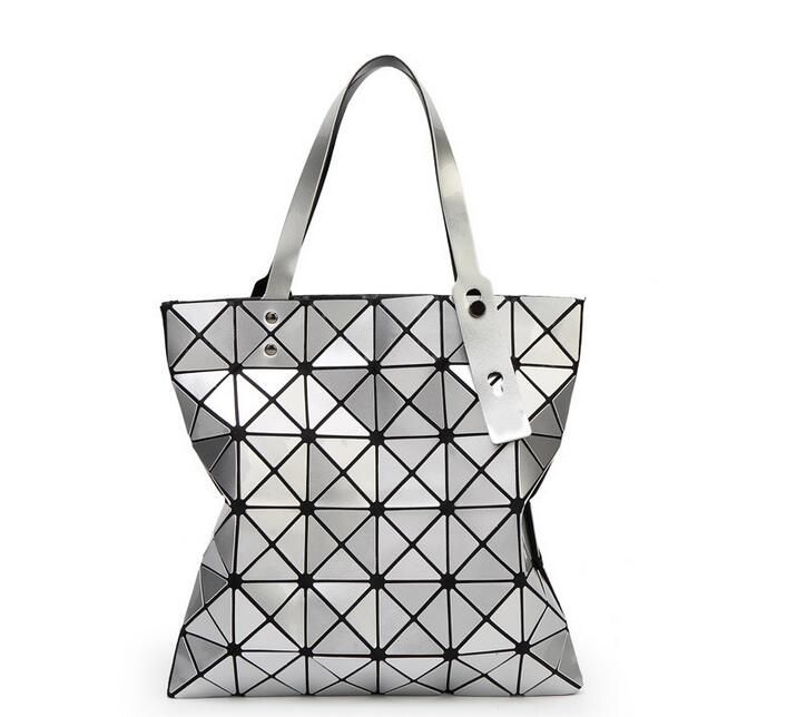 silver geometric bag