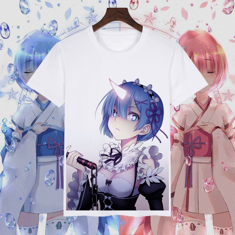 re zero kara hajimeru isekai seikatsu emilia printed t shirts rem