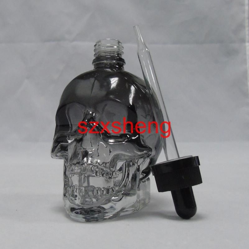 120ml Skull Shape Eco Vapour E Cig Dropper Bottle Translucent Black E