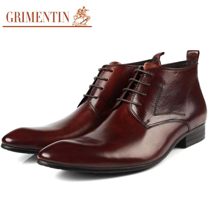 High ankle formal shoes leather Clearance