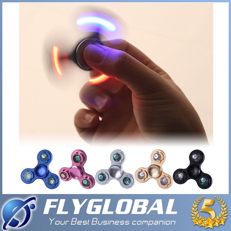 3 Pins Led Flash Light Hand Spinner Metal Led Fid Spinner Finger
