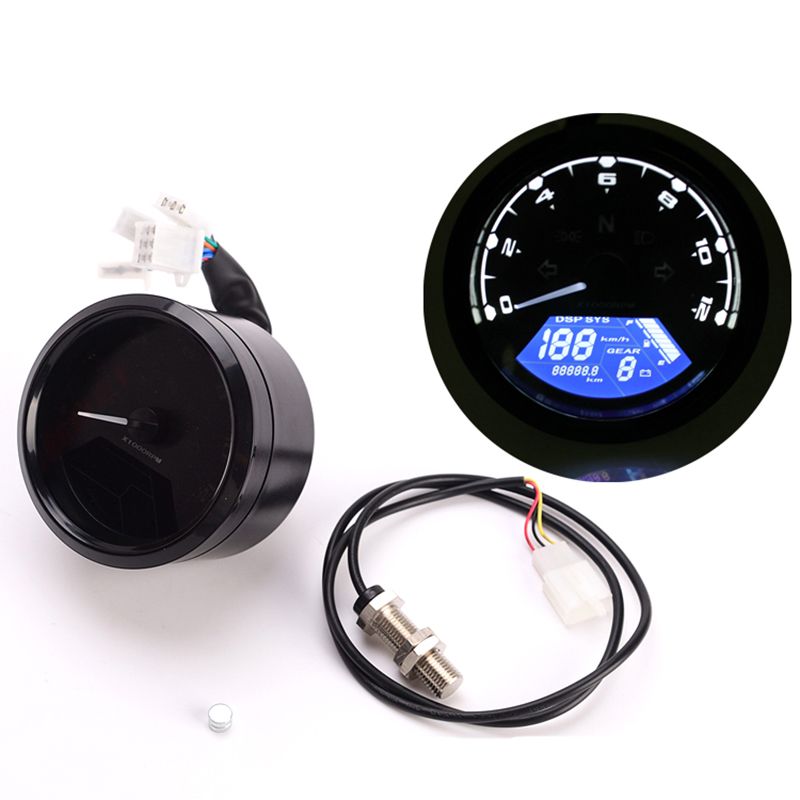 Universal GCD Digital Odometer Speedometer Tachometer Motorcycle MotorBike HlMJM