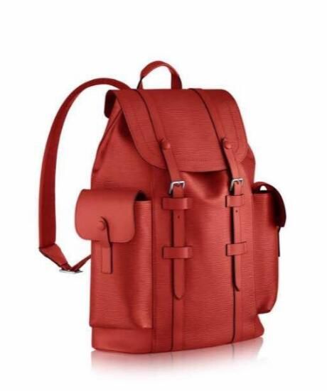 M7 Red Black Women Palm Springs Backpack Real Leather ...