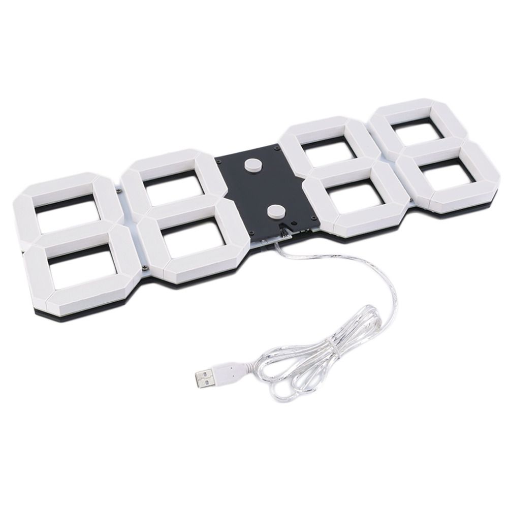 Large 3D Modern Digital LED Wall Clock 24/12 Hour Display Timer Alarm