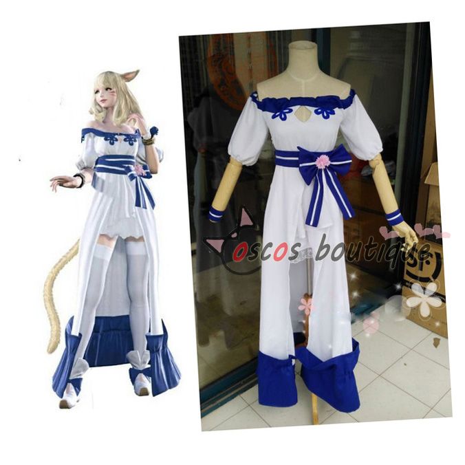 Final Fantasy Xiv Lolita Dress White And Blue Game Cosplay Costume From Magicboutique 68 02 Dhgate Com