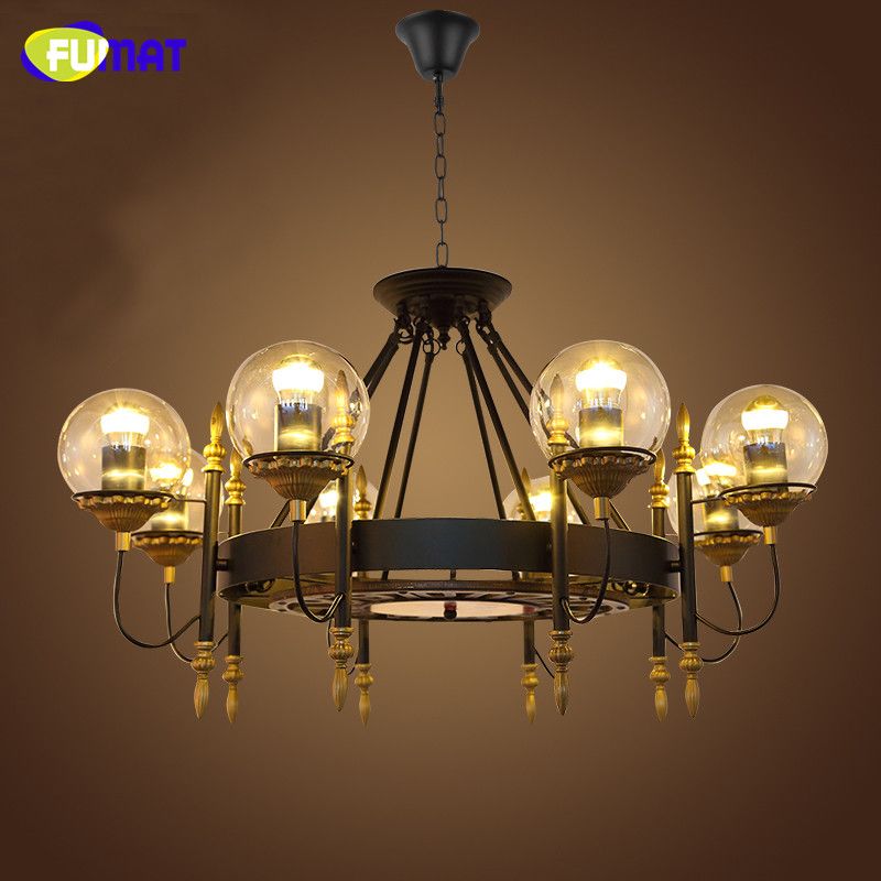 Fumat Loft Industrial Black Chandelier Lamps Retro Glass Shade Fumat Loft Industrial Black Chandelier Lamps Retro Glass Shade Re Led Suspension Living Room Vintage Chandeliers Light Blue Wooden