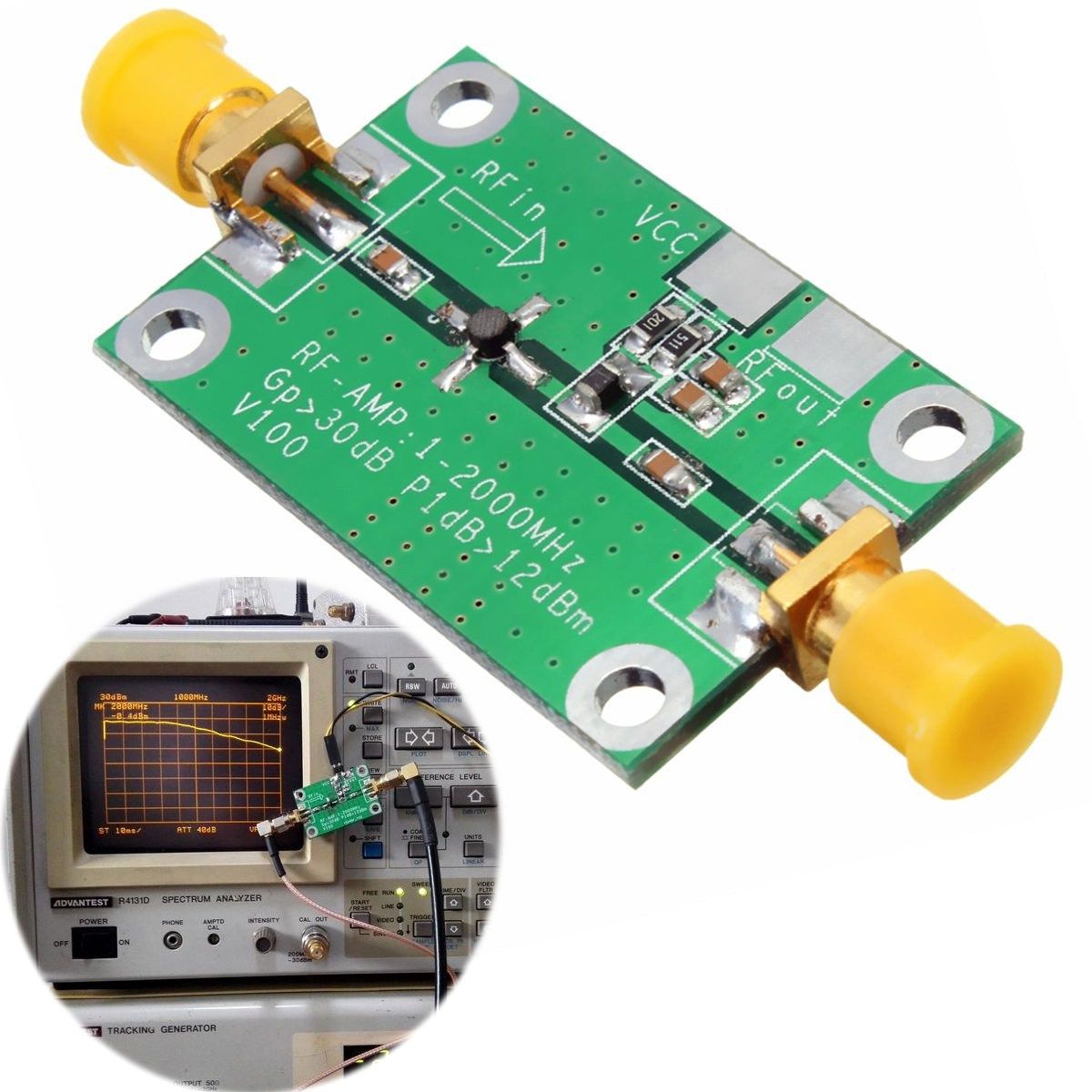 thumbnail image 2 of 0.01-2000MHz 60dB DC Broadband Low Noise Amplifier LNA RF Module UHF HF VHF 2 of 4