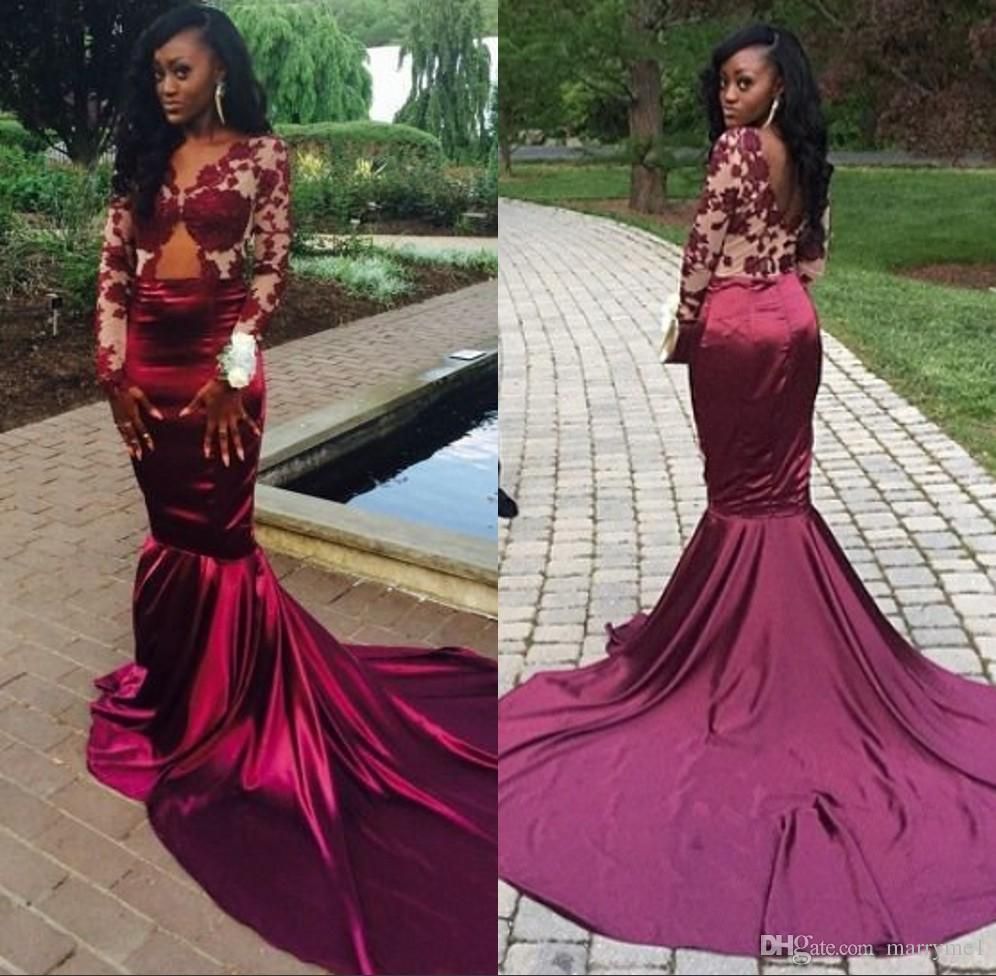 Long Sleeve Lace Prom Dresses