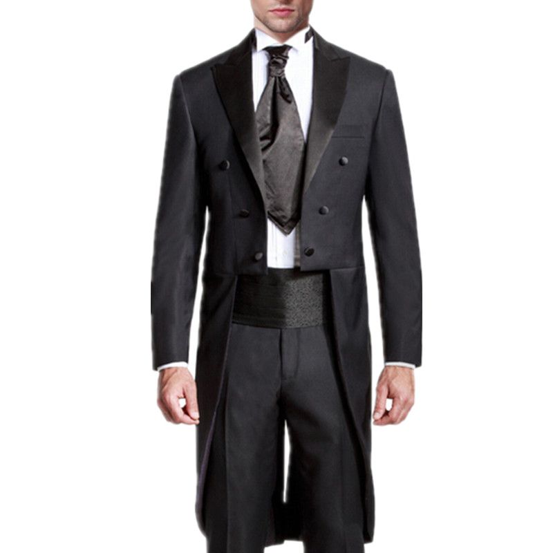 Acquistare Abiti Da Sposa Da Uomo Cappotto In Rondine Cappotto Da Balzo  Rivestito In Smoking Moda Black Mens Abiti Da Sposa Ultima Progettazione Lo  Smoking Smoking Giacca + Pantaloni Economico | Consegna
