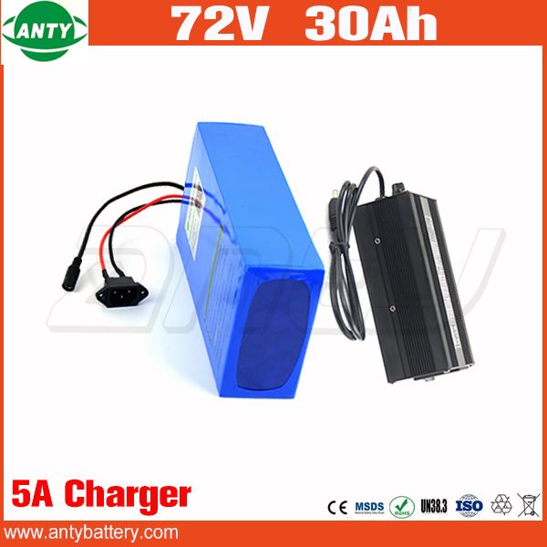 E Bike Rechargeable Battery Pack 72v 30Ah 2800w Built In 50A BMS With
