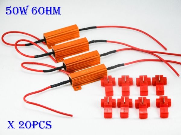 2x 6 Ohm 50W Turn Brake Signal LED Bulbs Load Resistors