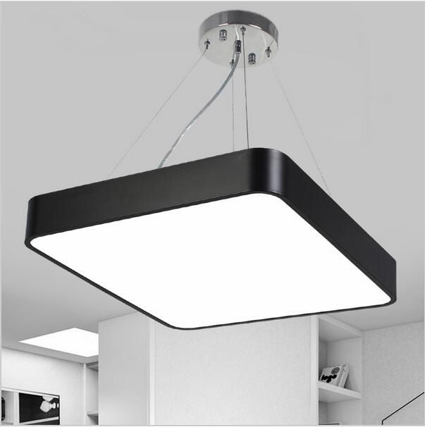 Modern Square Pendant Light Office Suspension Lamp Aluminum Indoor