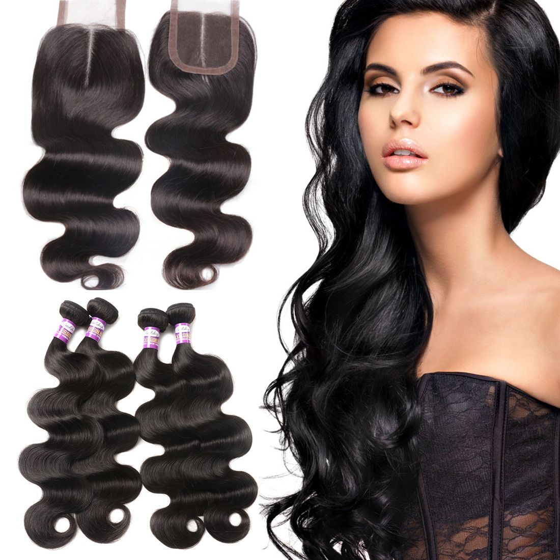 8a Brazilian Body Wave 3 Bundles With Closure Cheap Brazilian Hair