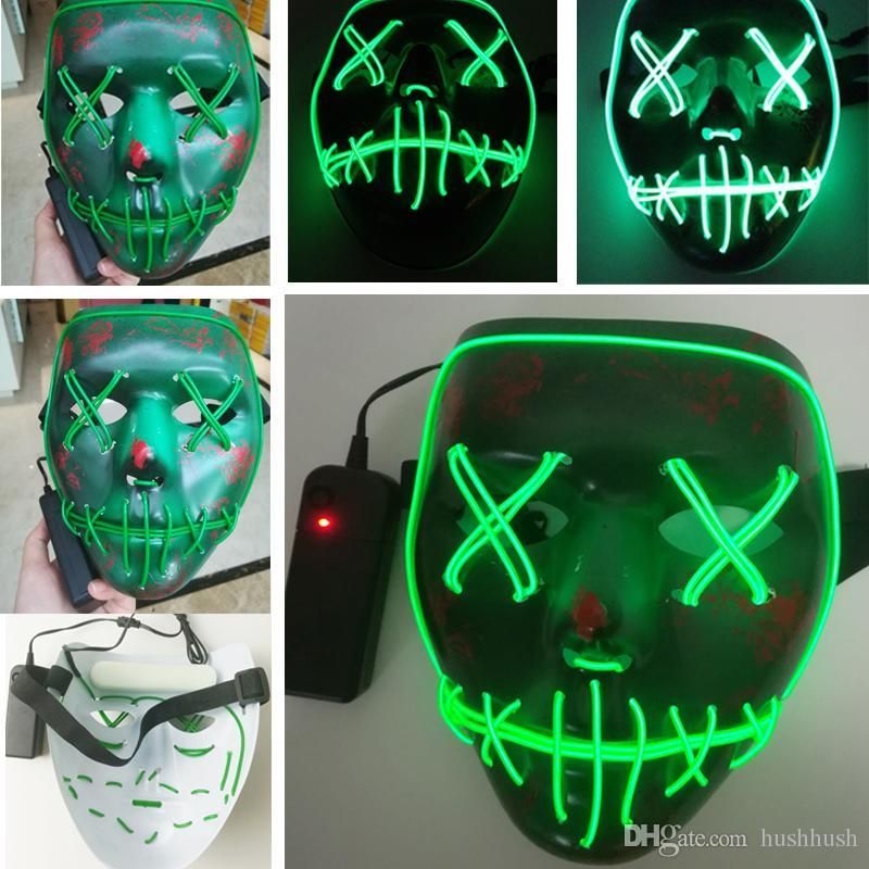 The Purge 3 Election Year Led Masks Ghost Halloween EL Wire Glowing